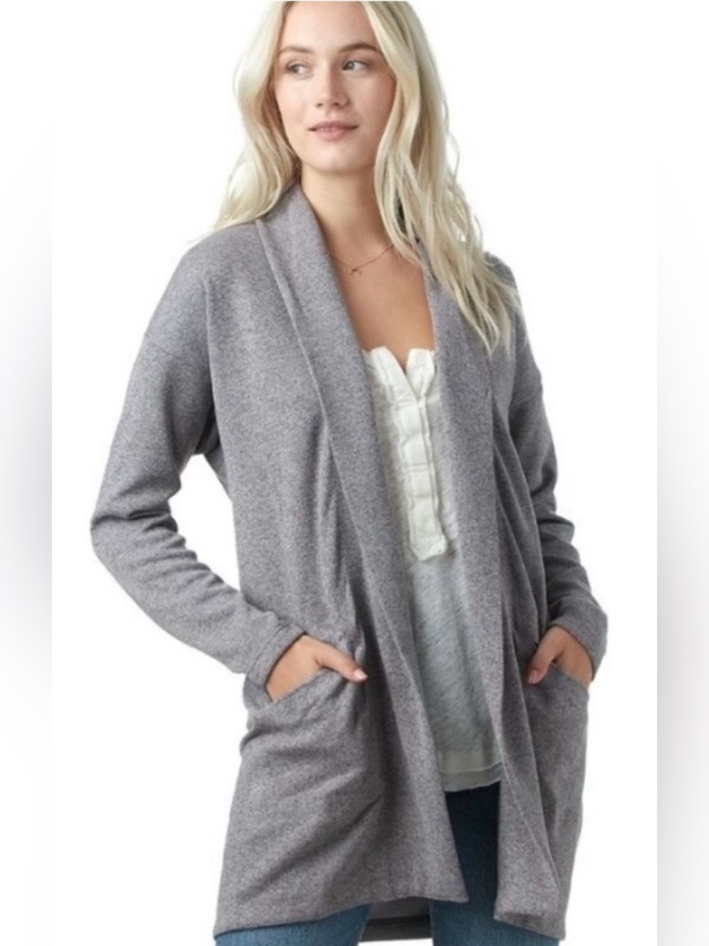 Arc’teryx Grey Open Front Sweater Cardigan